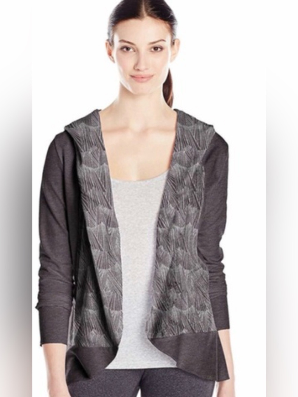 PRANA Graceful Hooded Cardigan S 17.5” p2p Moonrock EUC